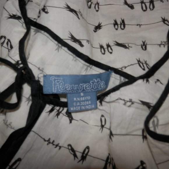 Fleurette Size Small Bird On Wire Print Tank Top - Picture 7 of 8